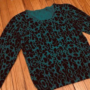 Dark Green/Teal-ish Patterned Cardigan